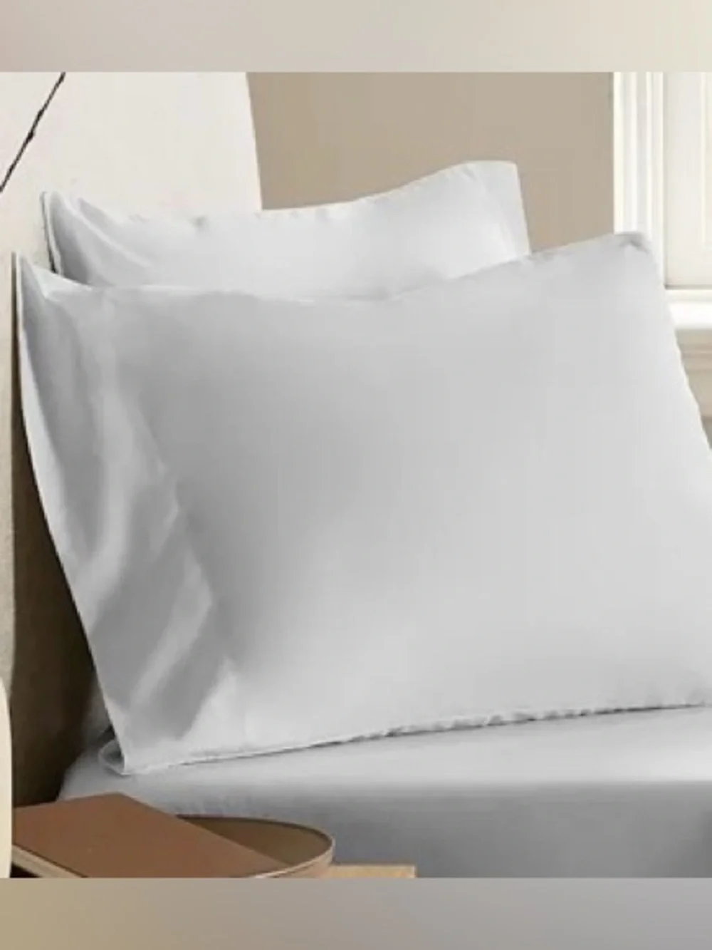 NWOT Quince Organic Crisp Percale Pillowcase Set, Standard (Light Gray)